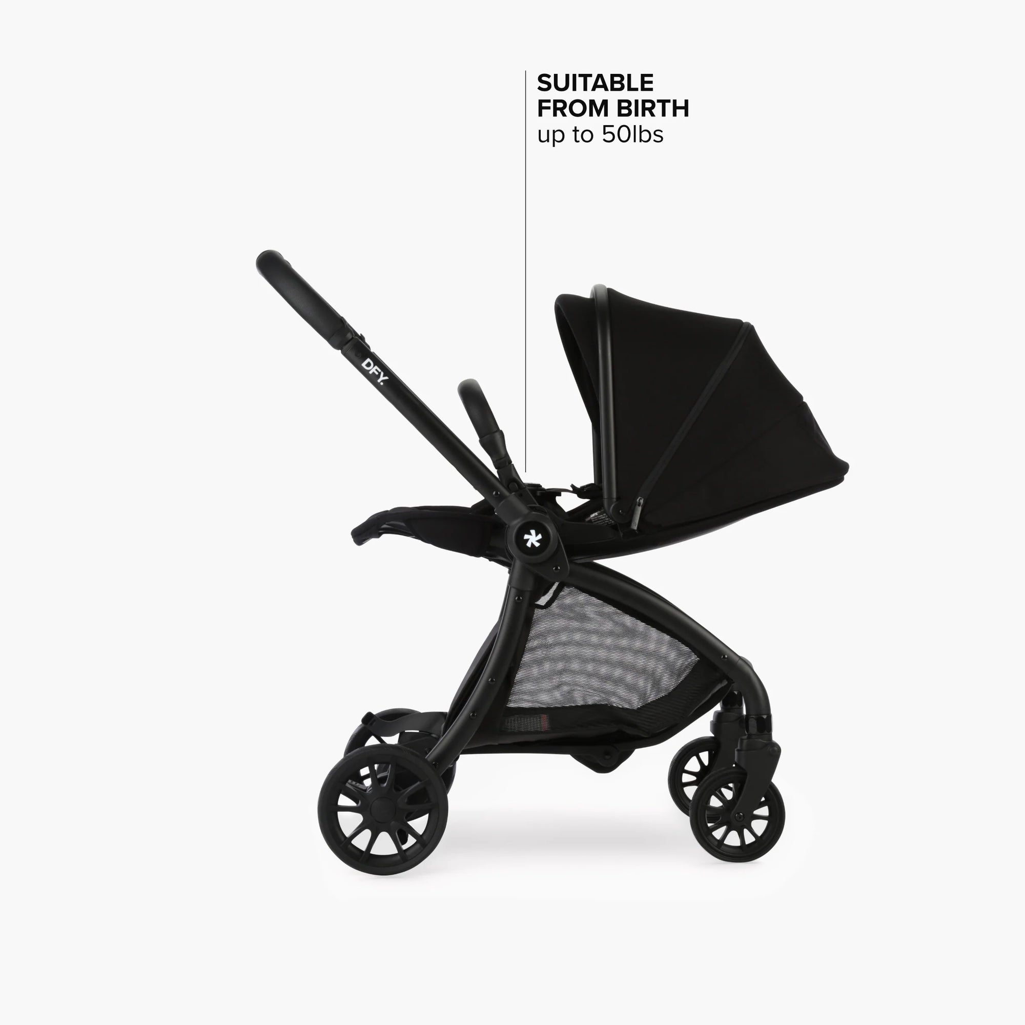 DFY. R1 Stroller in Black with Matte Black Frame