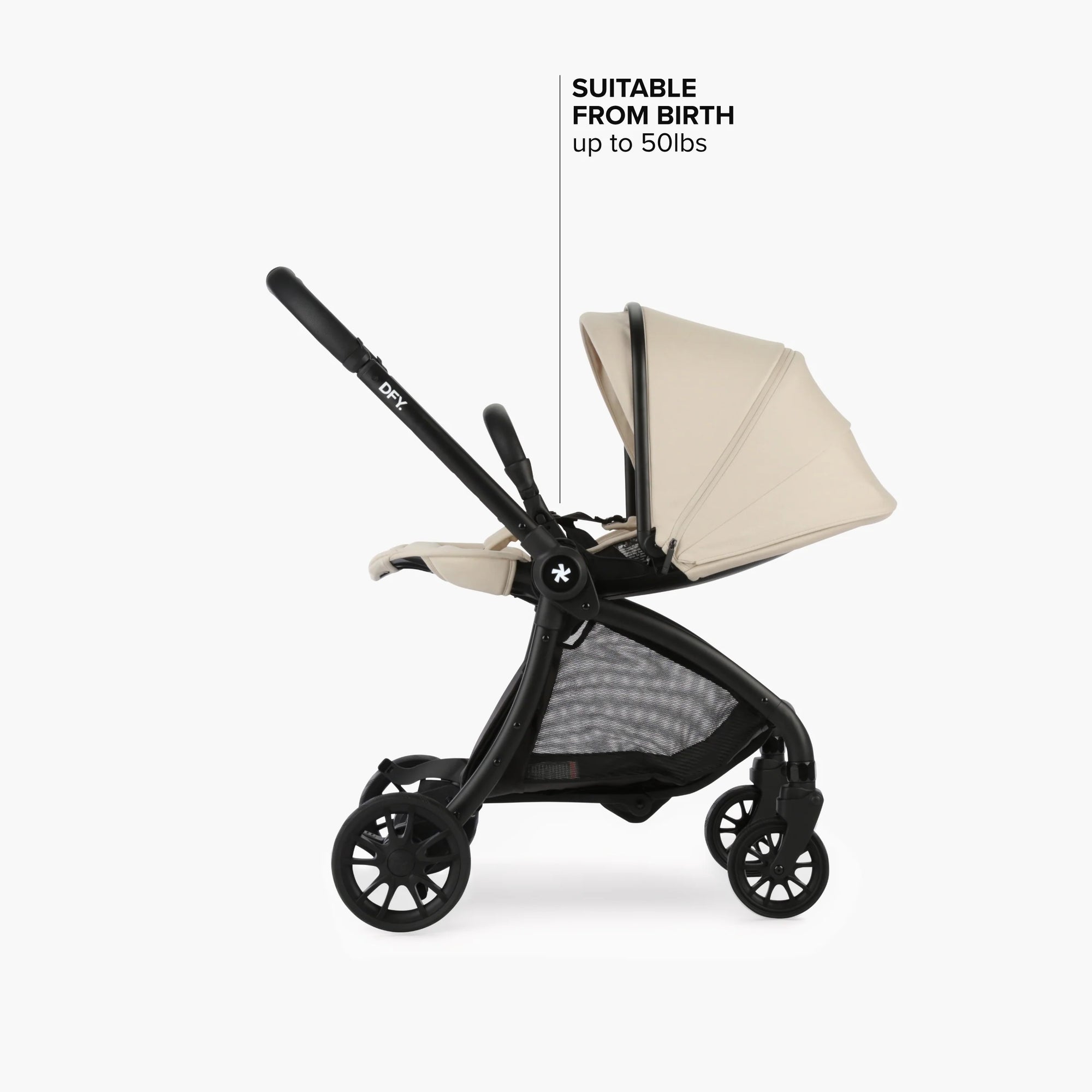 DFY. R1 Stroller in Cream with Matte Black Frame