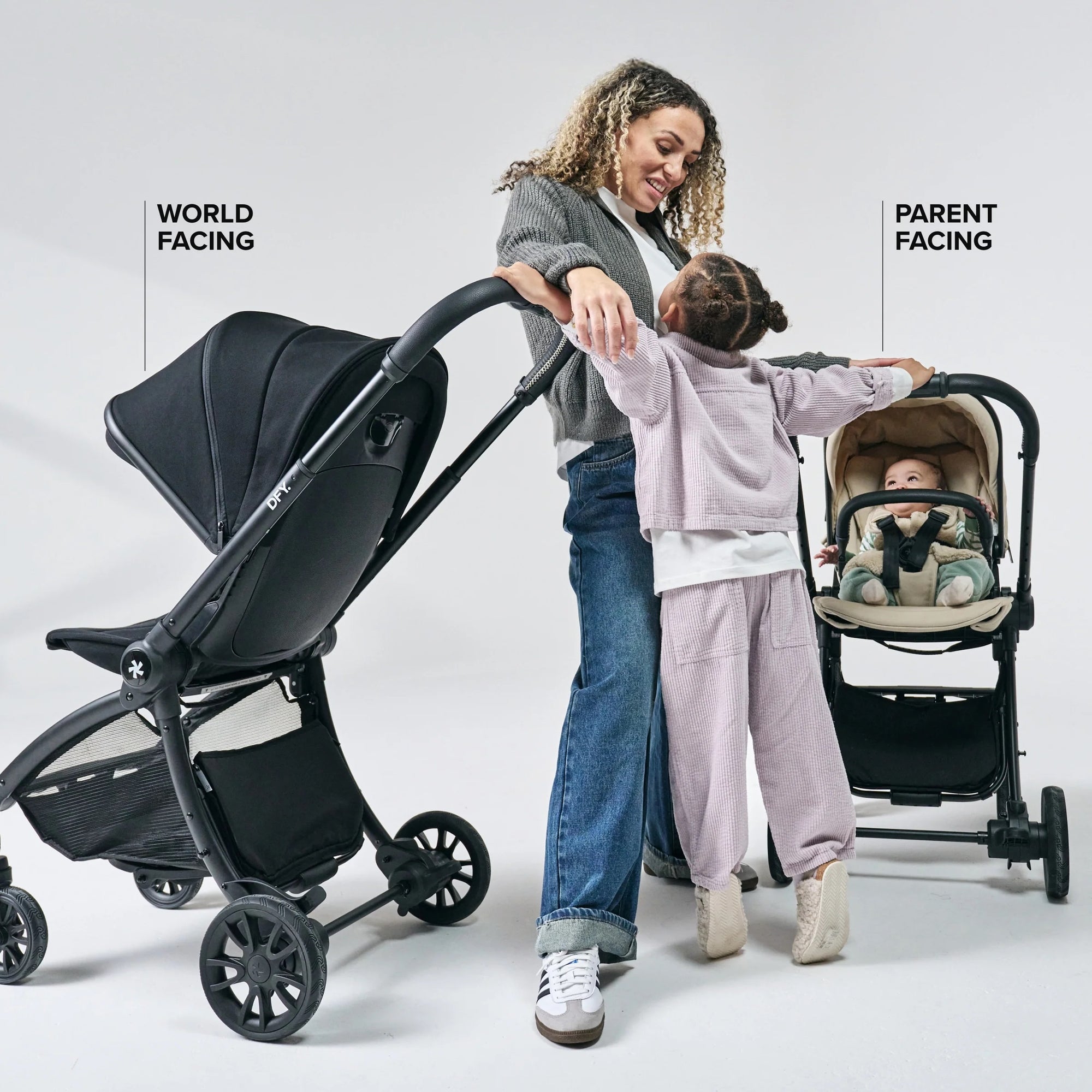 DFY. R1 Stroller in Black with Matte Black Frame