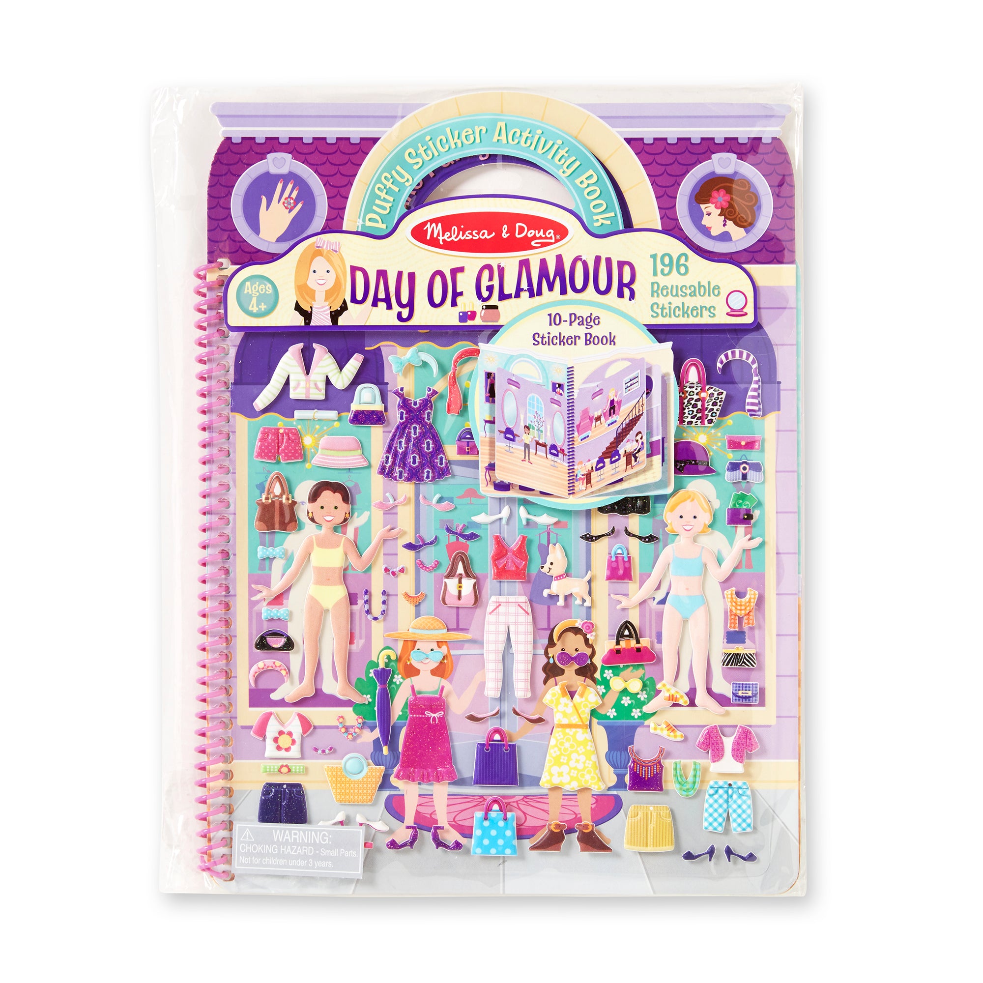 Melissa & Doug Deluxe Puffy Sticker Album - Day of Glamour