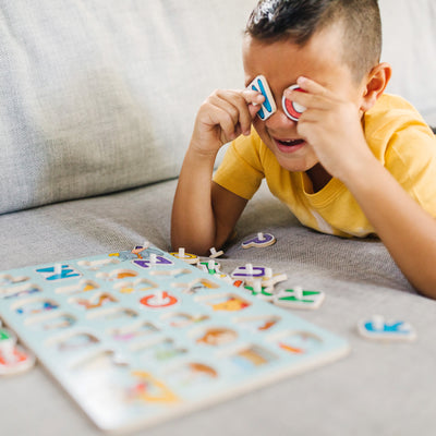 Melissa & Doug Disney Classics Wooden Alphabet Peg Puzzle