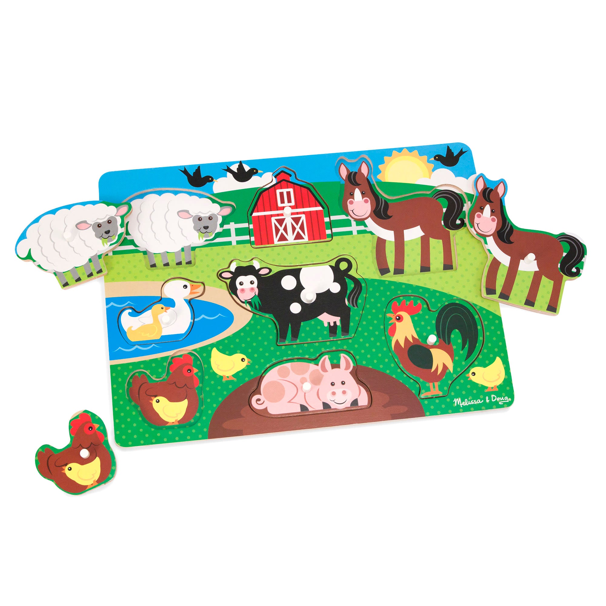 Melissa Doug Farm Peg Puzzle pieces Little Folks NYC