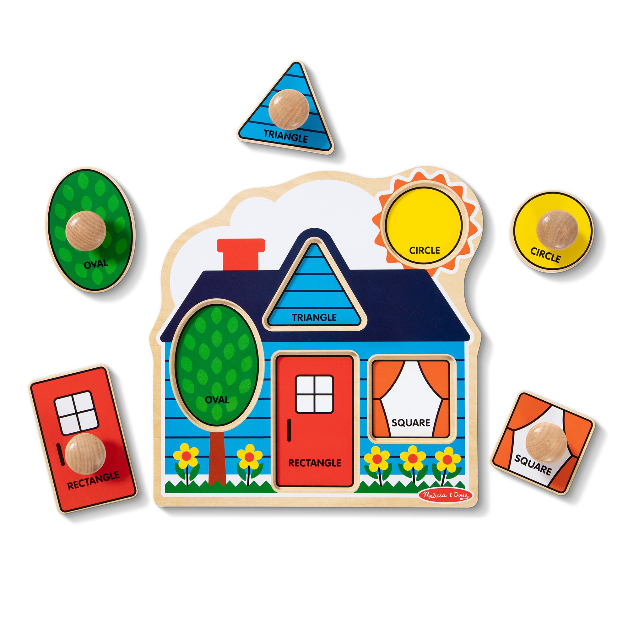 Melissa & Doug First Shapes Jumbo Knob Wooden Puzzle - 5 Pieces