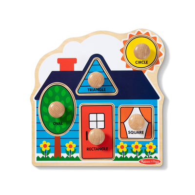 Melissa & Doug First Shapes Jumbo Knob Wooden Puzzle - 5 Pieces