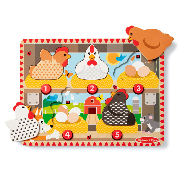 Melissa & Doug Happy Hens Push to Pop Puzzle