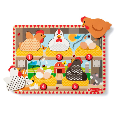 Melissa & Doug Happy Hens Push to Pop Puzzle