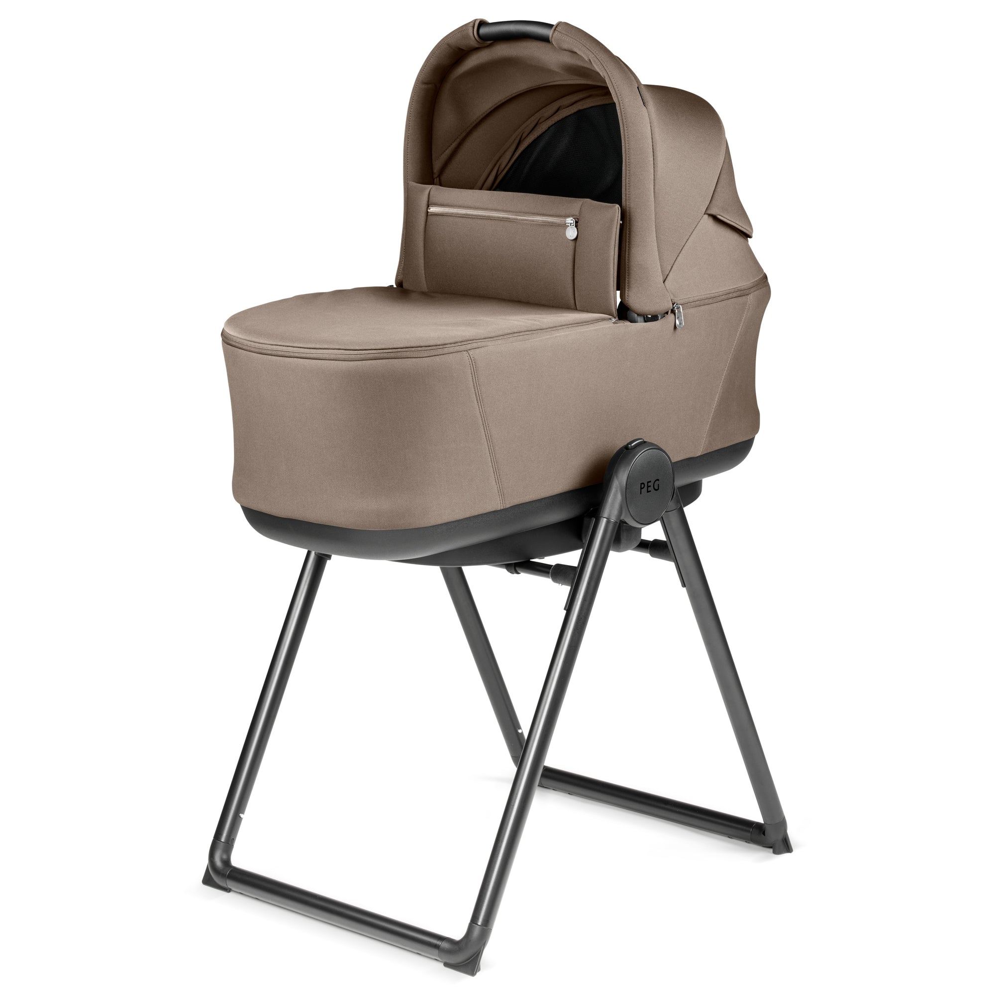 Peg Perego City Loop Pop-Up Bassinet with Stand in Pine Bark