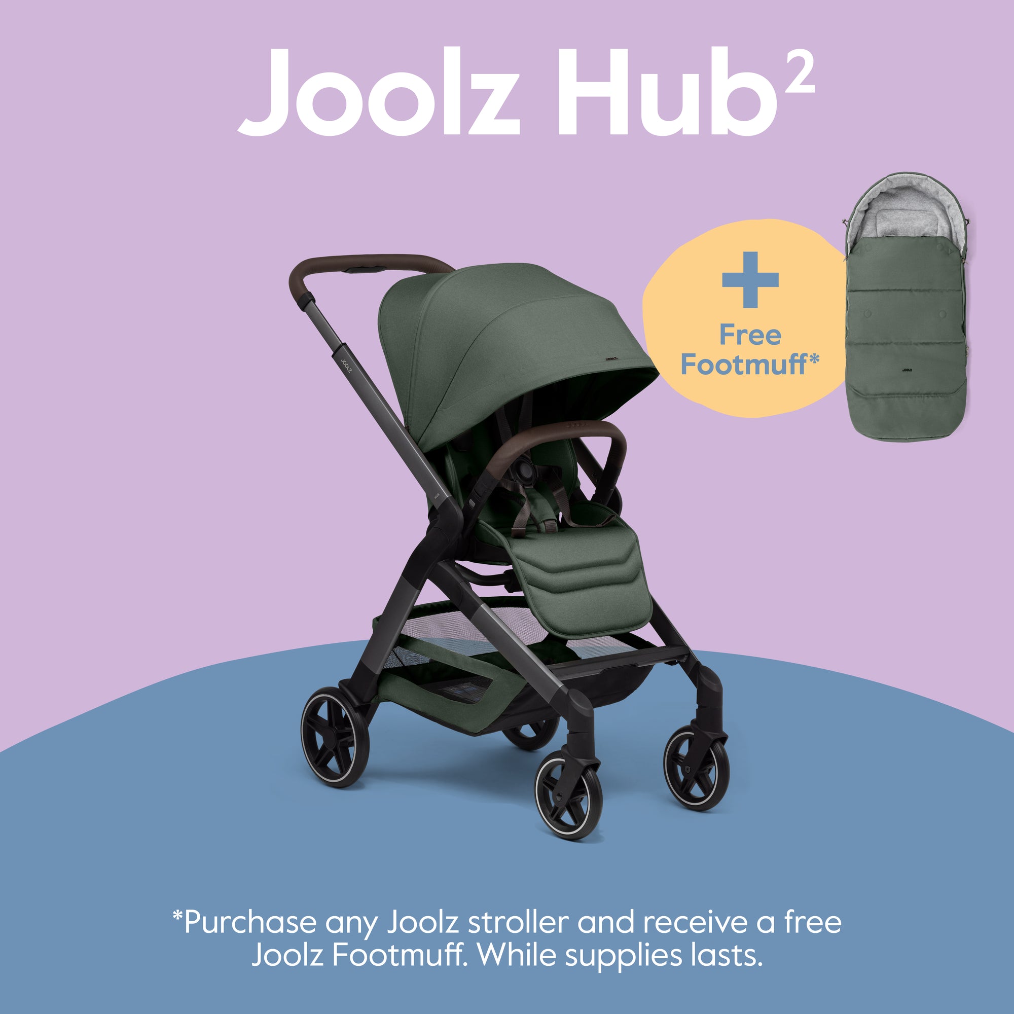 Joolz Hub² Stroller + Bassinet Bundle + FREE Footmuff