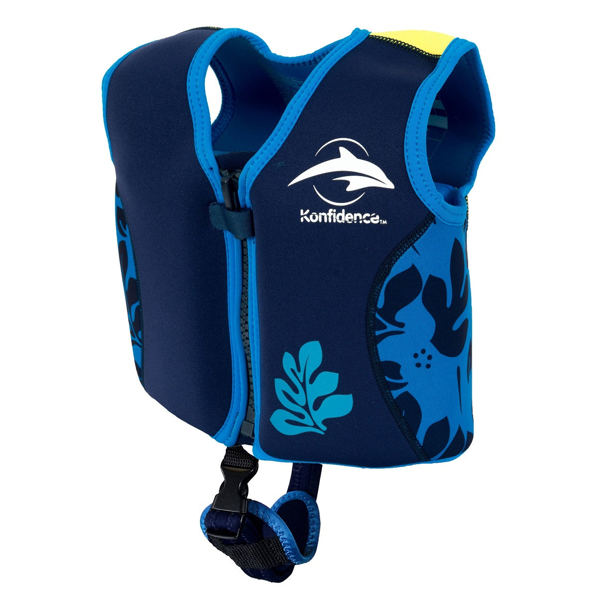 Konfidence Original Swim Jacket with Removable Support Strap in Navy Palm