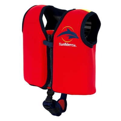 Konfidence Original Swim Jacket with Removable Support Strap in Red Yellow
