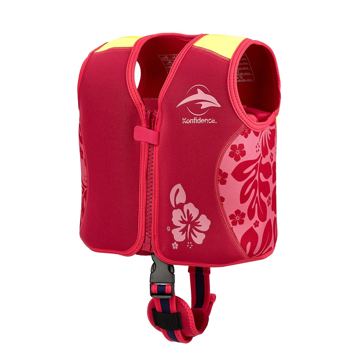 Konfidence Original Swim Jacket v21 with Removable Support Strap in Pink Palm