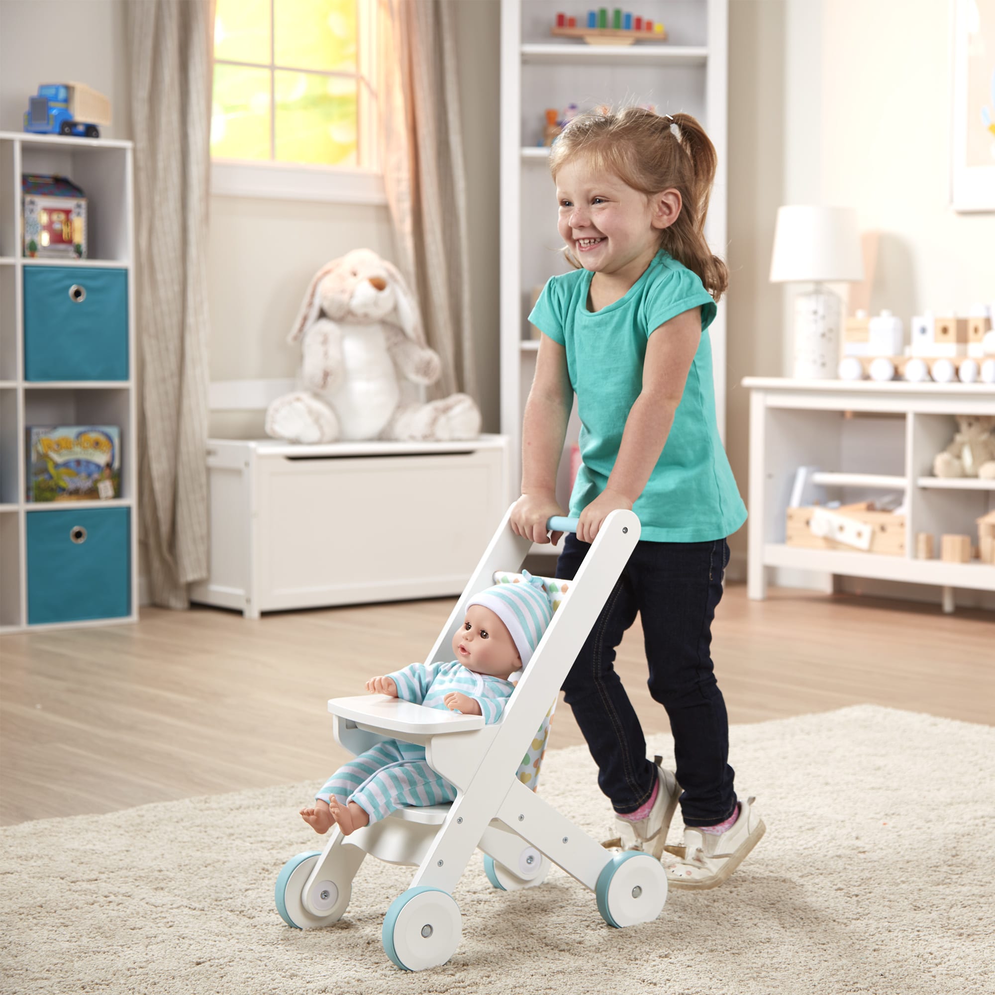 Melissa & Doug Mine to Love Wooden Play Stroller