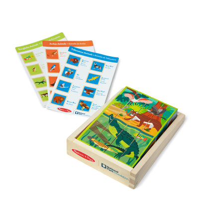 Melissa & Doug National Parks Alphabet & Animals Cube Puzzle 24 Wooden Block Pieces