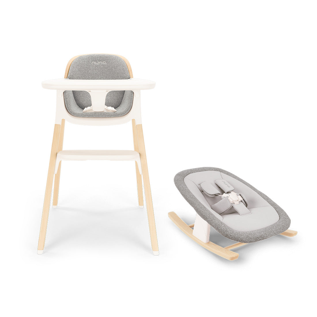Nuna BRYN™ High Chair + Newborn Rocker Seat in Heritage