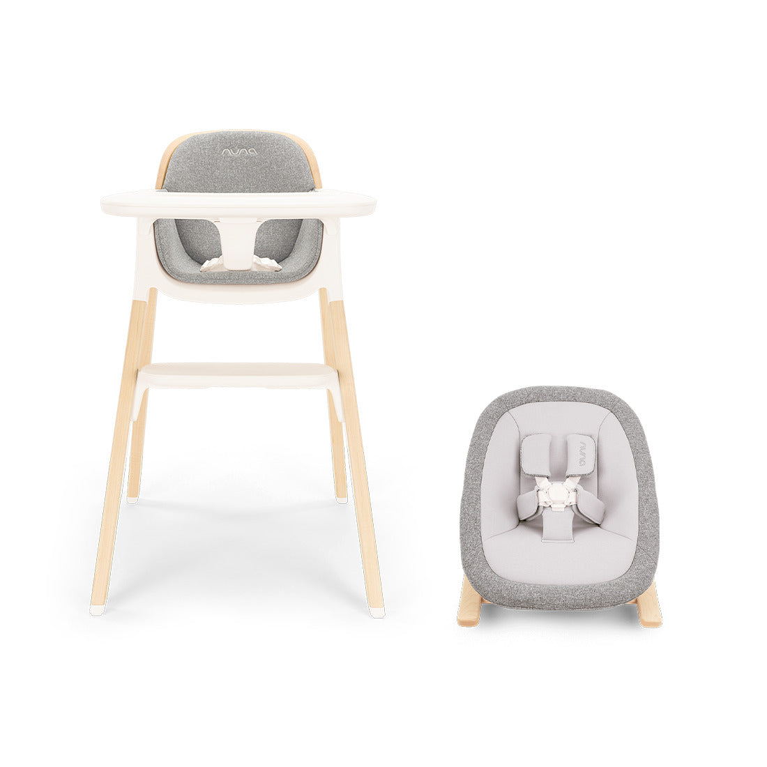 Nuna BRYN™ High Chair + Newborn Rocker Seat in Heritage