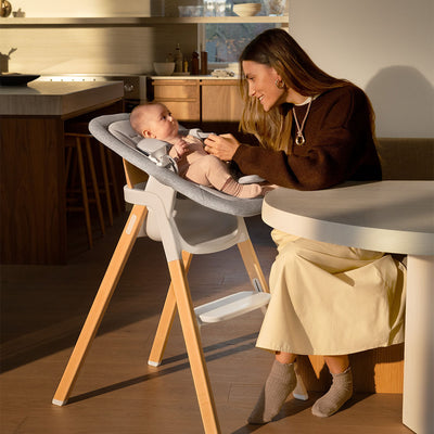Nuna BRYN™ High Chair + Newborn Rocker Seat in Heritage