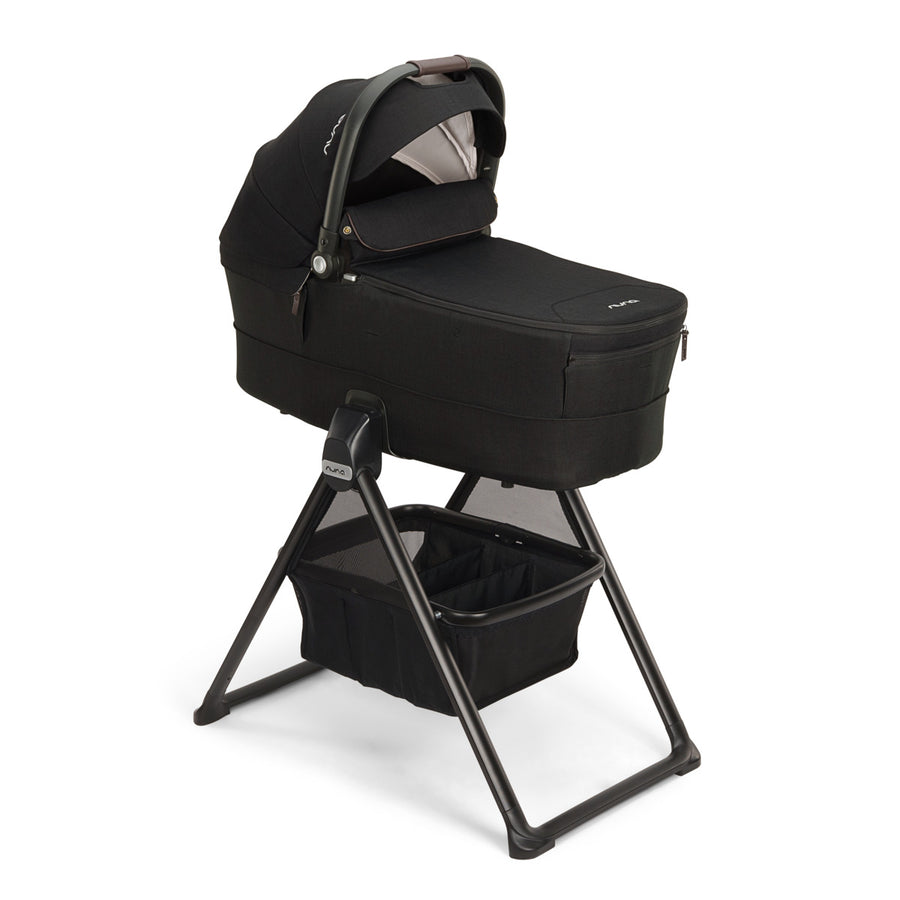 Nuna MIXX™ Series Bassinet + Stand in Caviar/Chocolate