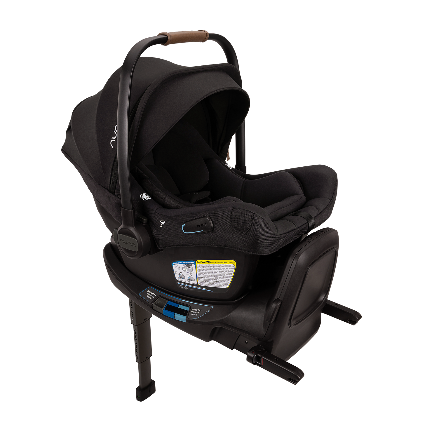 Nuna PIPA™ Aire RX Infant Car Seat + RELX Base in Caviar/Cognac