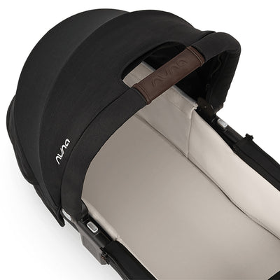 Nuna SWIV™ and TRIV™ Series Bassinet + Stand in Caviar/Chocolate