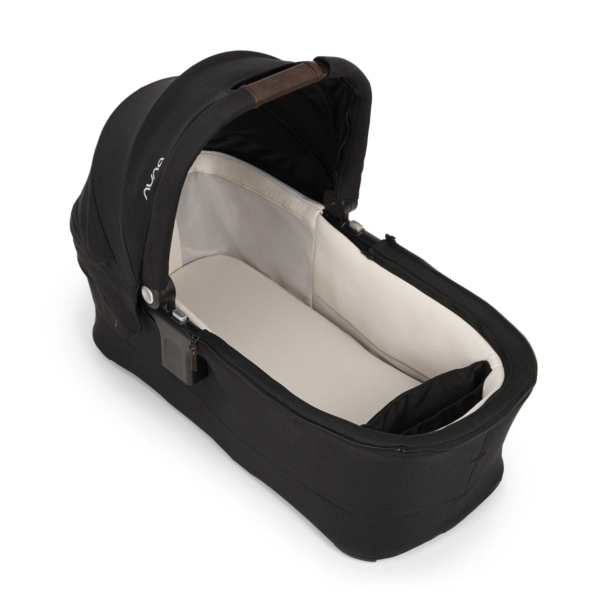 Nuna SWIV™ and TRIV™ Series Bassinet + Stand in Caviar/Chocolate