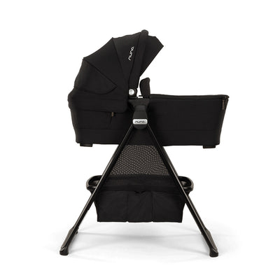 Nuna SWIV™ and TRIV™ Series Bassinet + Stand in Caviar/Chocolate