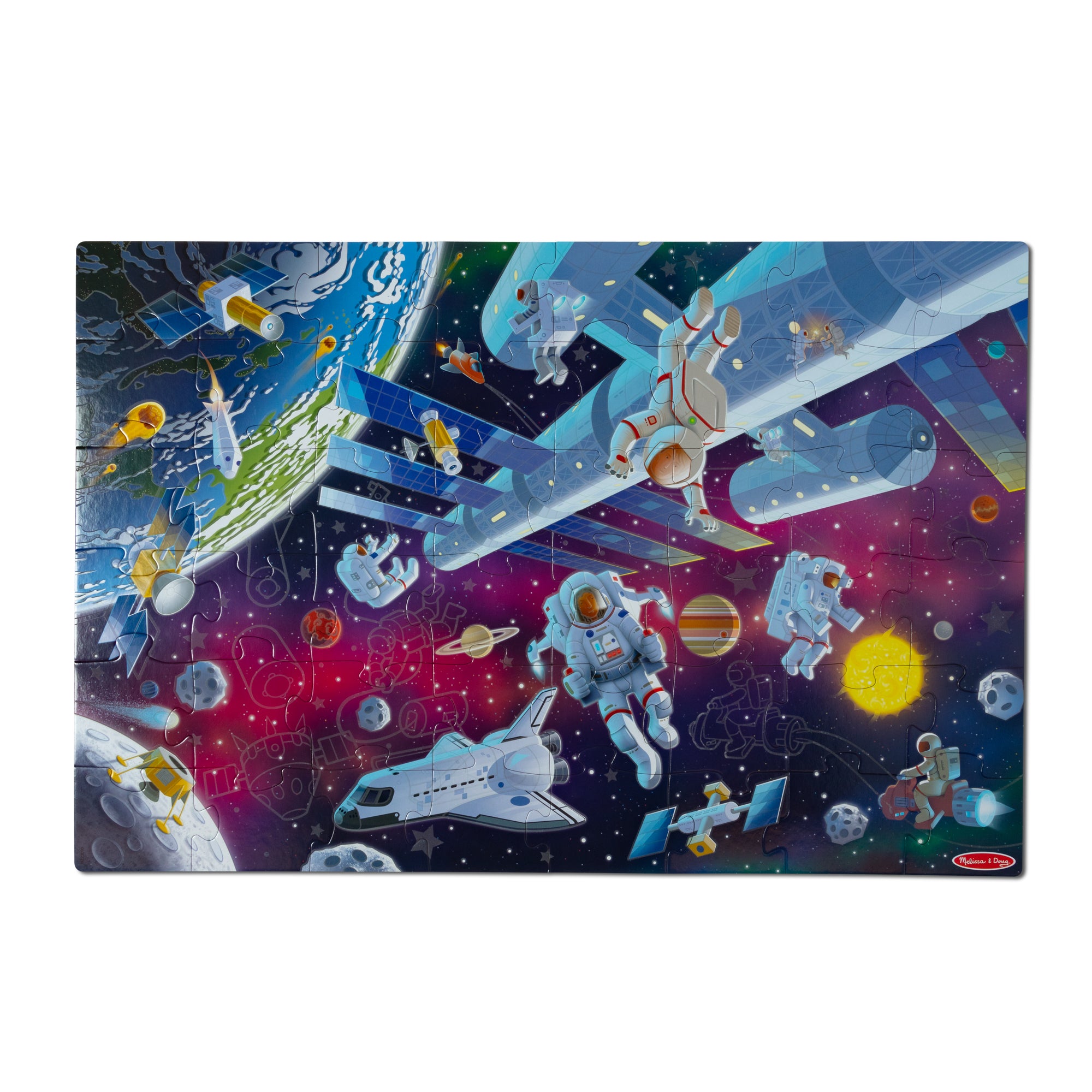 Melissa & Doug Outer Space Glow in the Dark Floor Puzzle - 48 Pieces