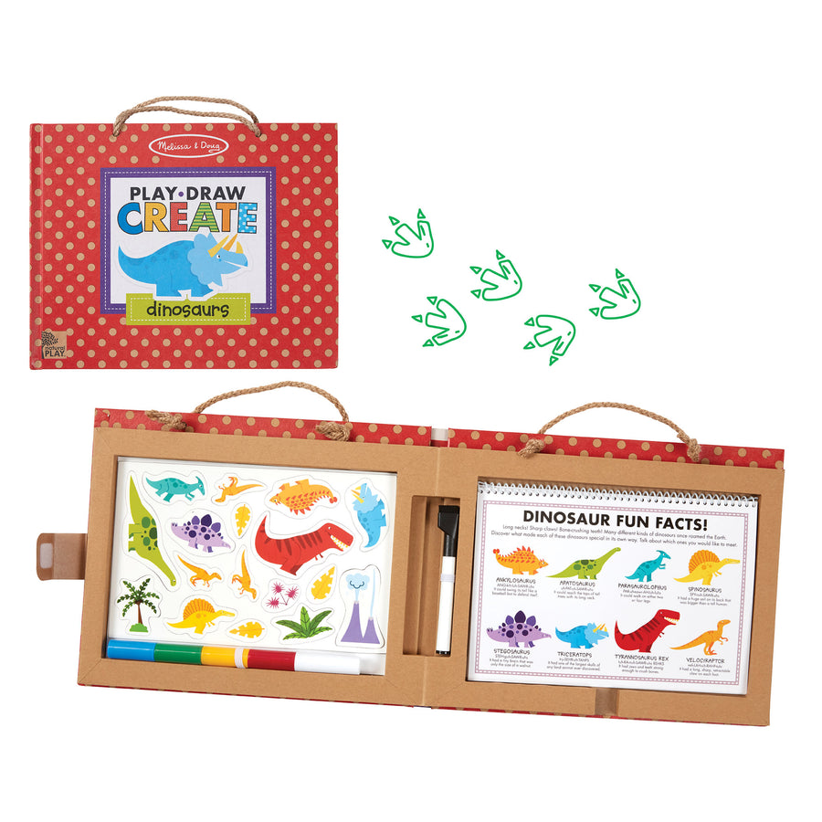Melissa & Doug Natural Play: Play, Draw, Create Reusable Drawing & Magnet Kit - Dinosaurs