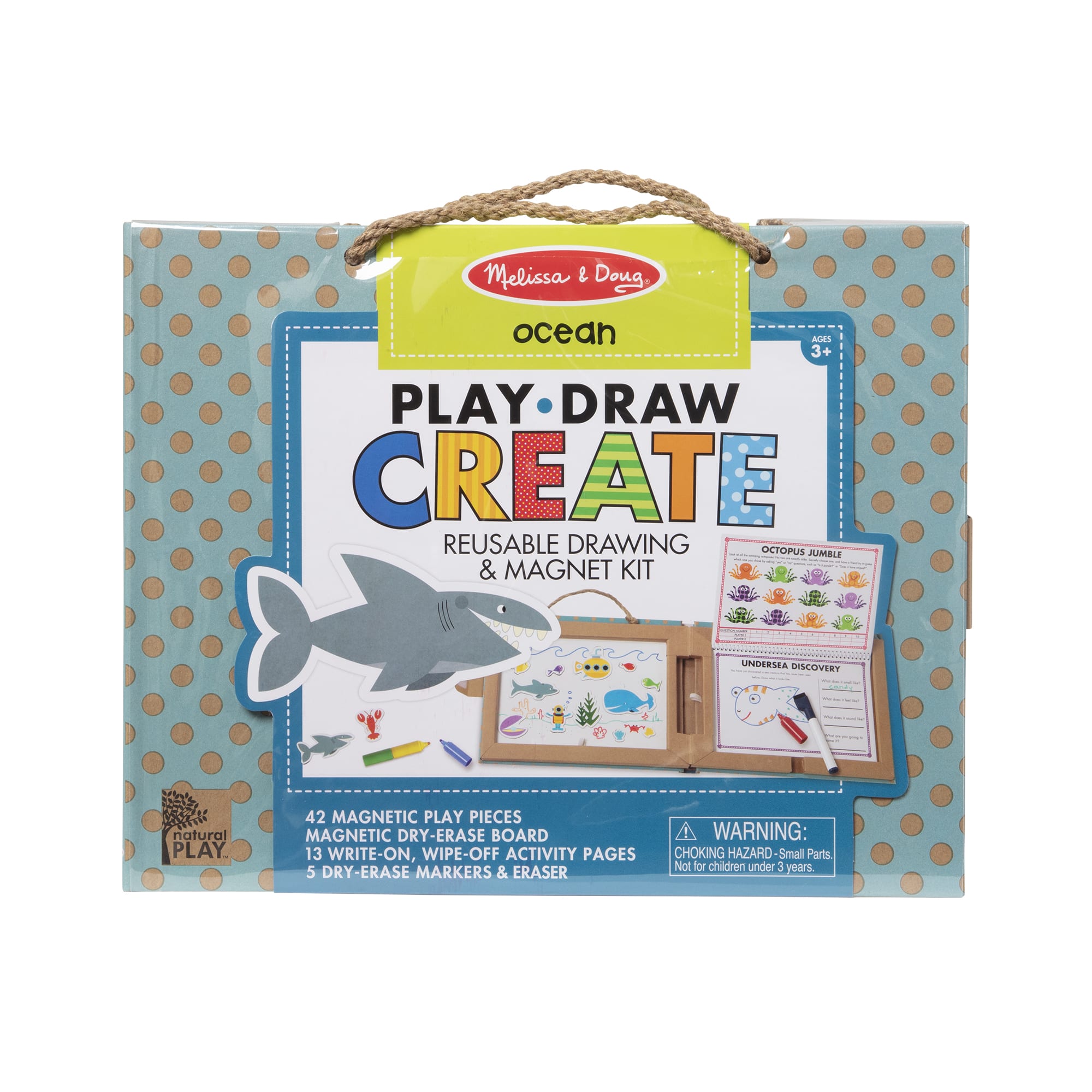 Melissa & Doug Natural Play: Play, Draw, Create Reusable Drawing & Magnet Kit - Ocean