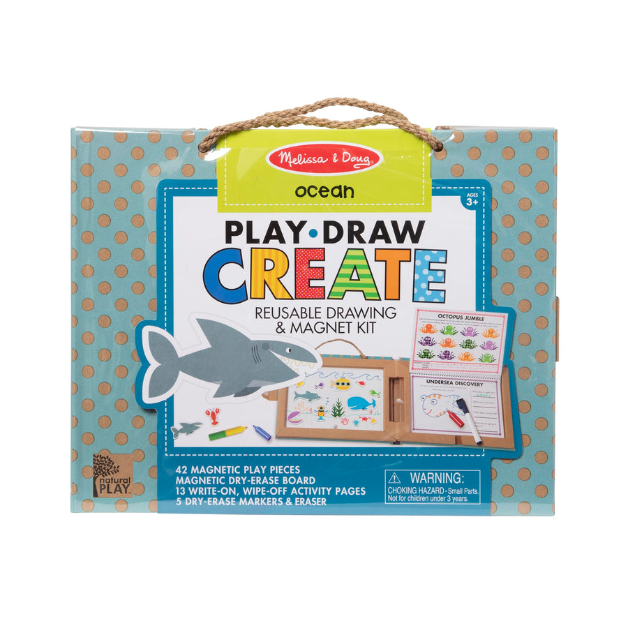 Melissa & Doug Natural Play: Play, Draw, Create Reusable Drawing & Magnet Kit - Ocean