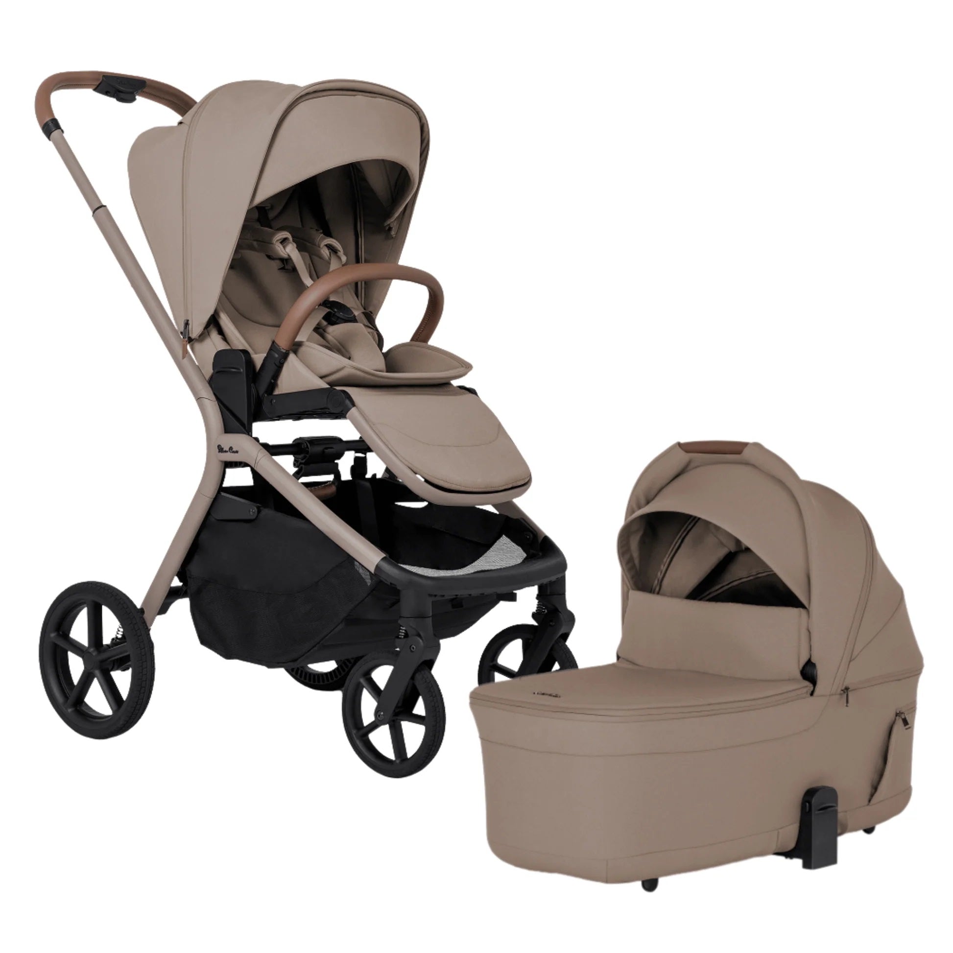 Silver Cross Breez Stroller & Bassinet Bundle in Champagne