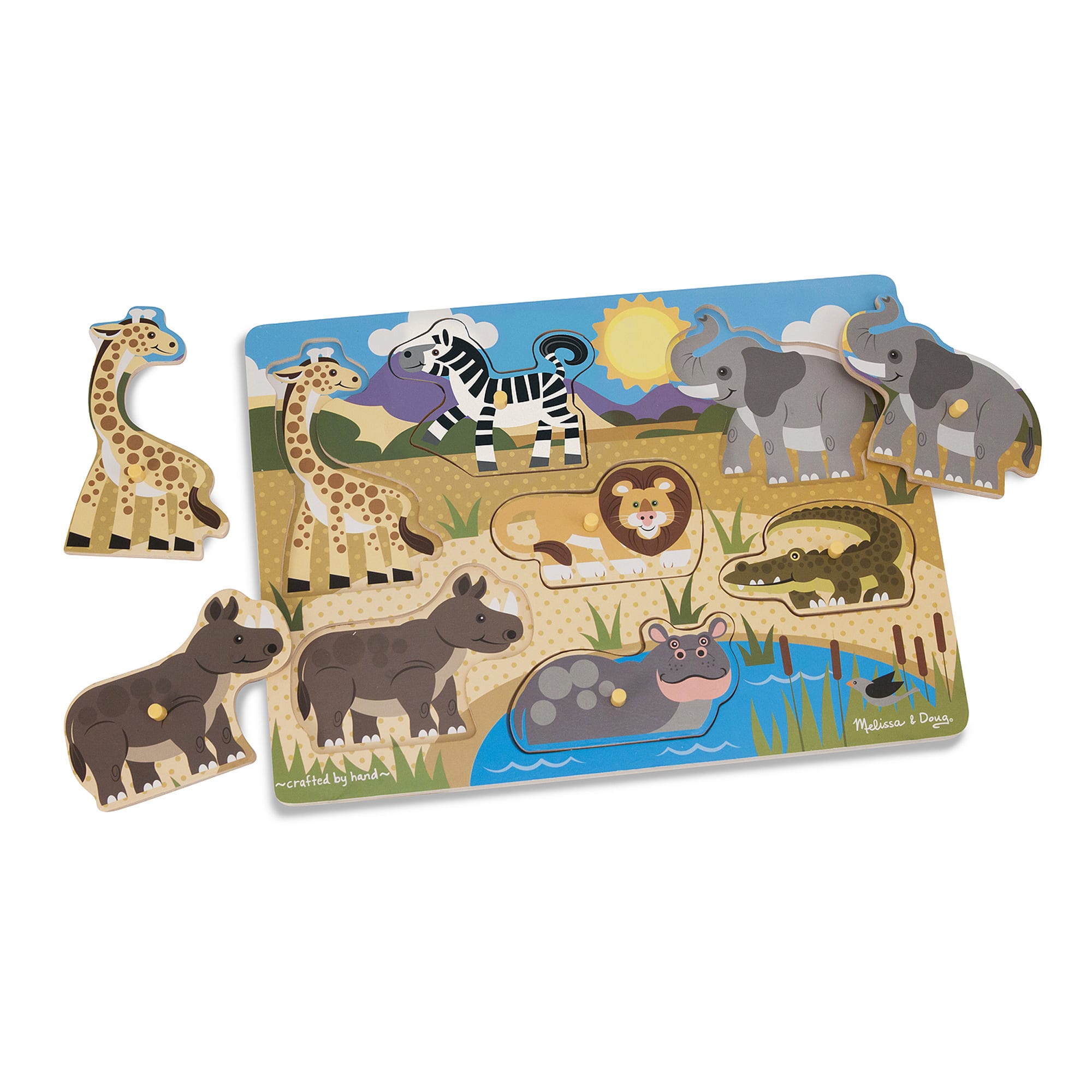 Melissa & Doug Safari Peg Puzzle - 7 Pieces