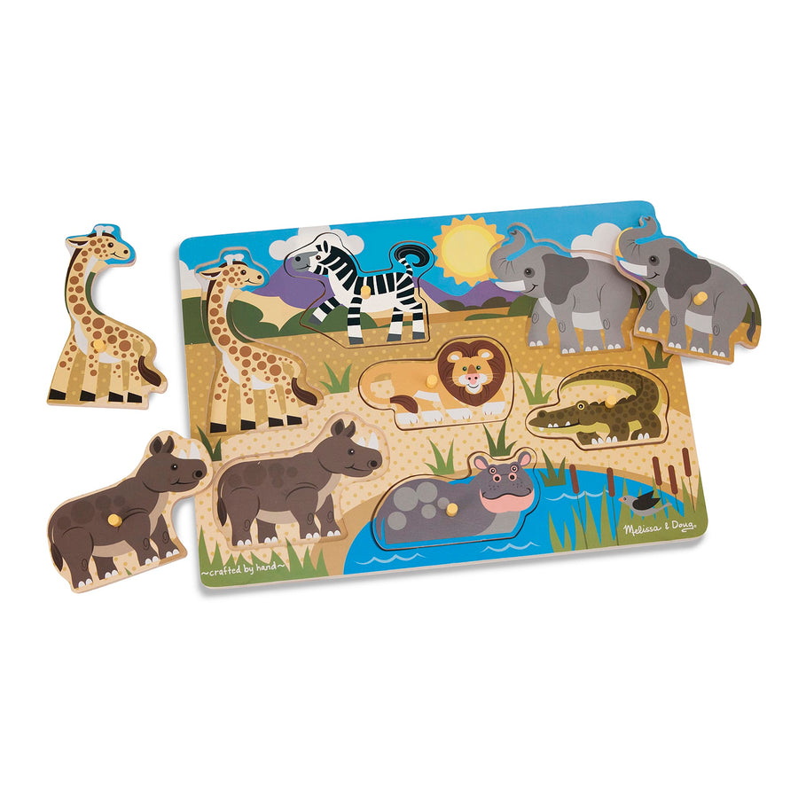 Melissa & Doug Safari Peg Puzzle - 7 Pieces