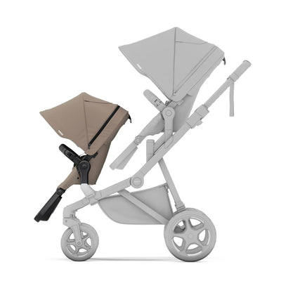 Thule Sleek 2 Sibling Seat in Tinted Taupe on stroller