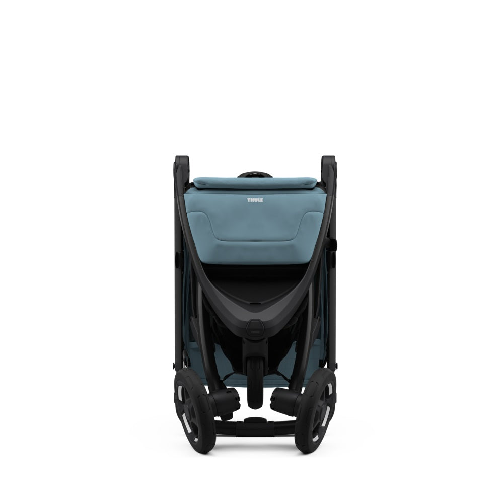 Thule Spring 2 Compact Stroller in Mid Blue folded