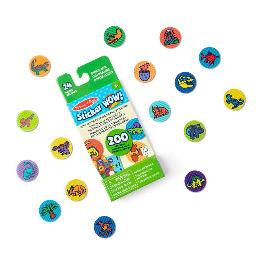 Melissa & Doug Sticker WOW! Mini Activity Pad with Refill Stickers - Dinosaur