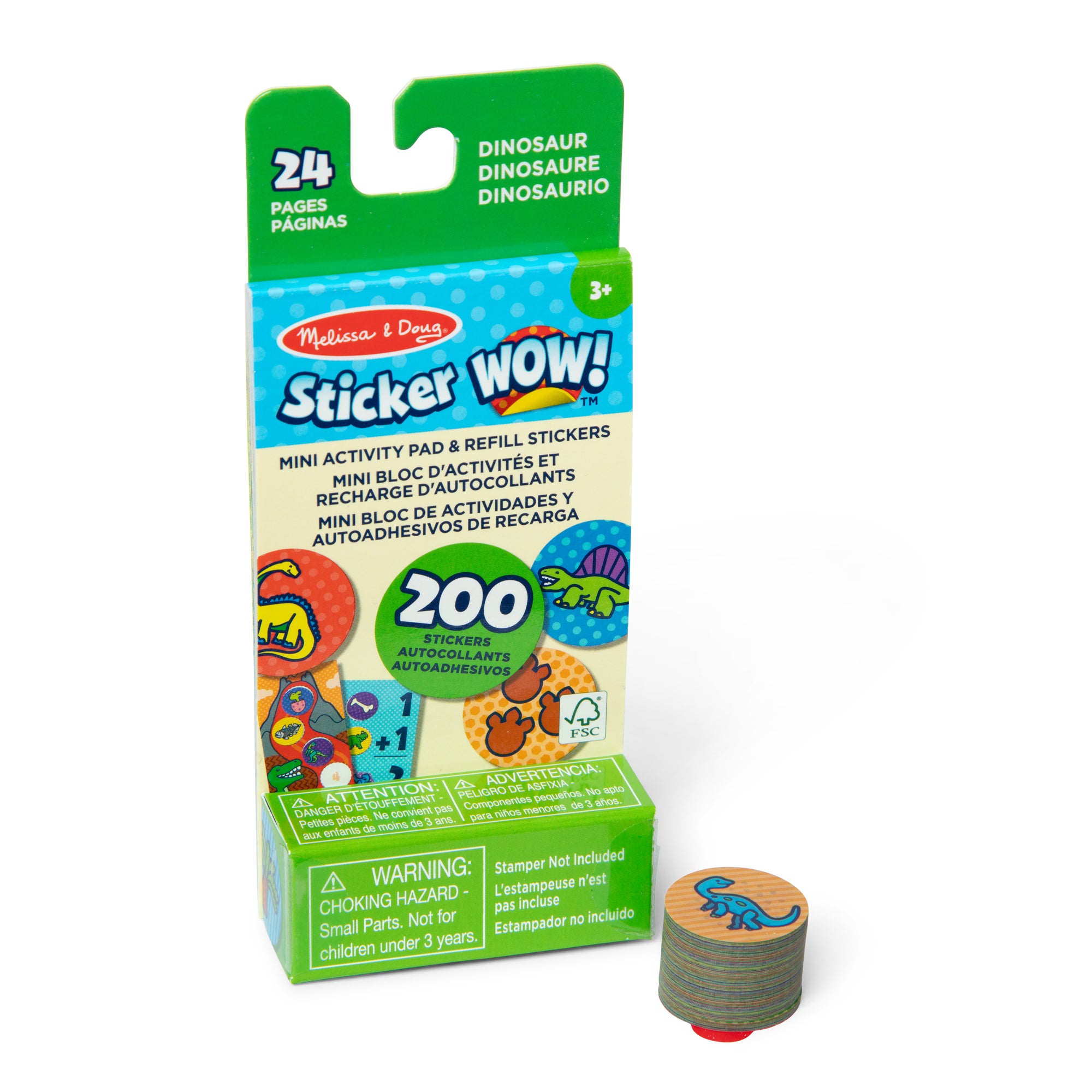 Melissa & Doug Sticker WOW! Mini Activity Pad with Refill Stickers - Dinosaur