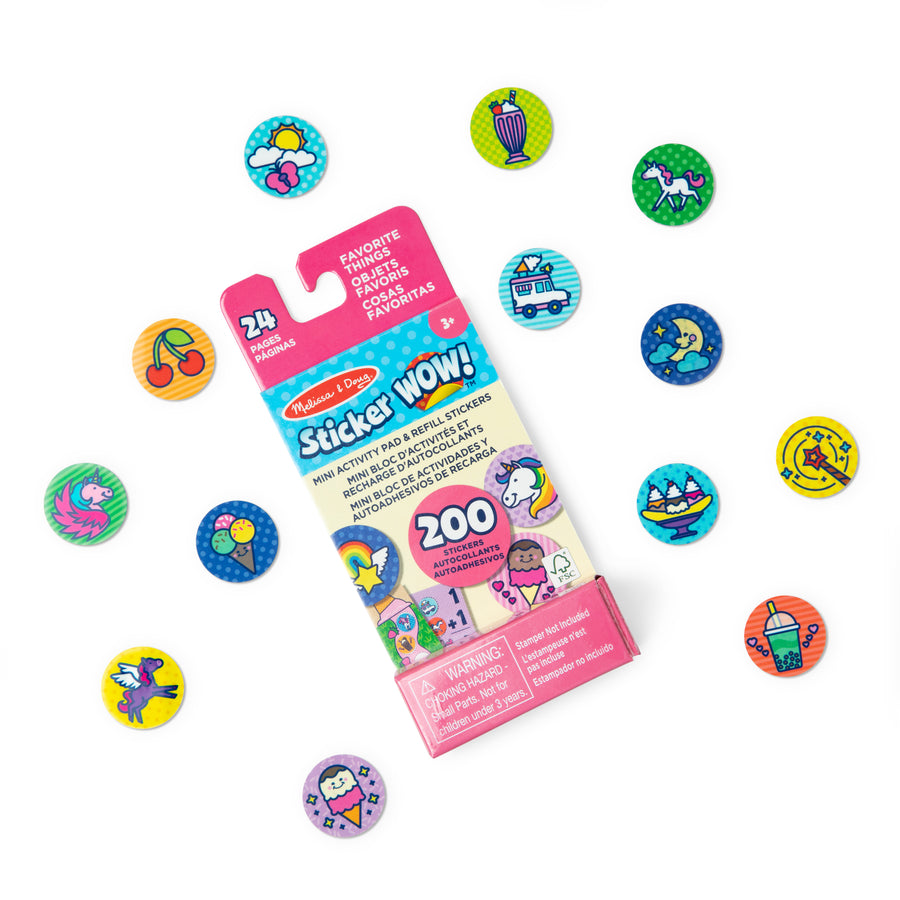 Melissa & Doug Sticker WOW! Mini Activity Pad with Refill Stickers - Favorite Things