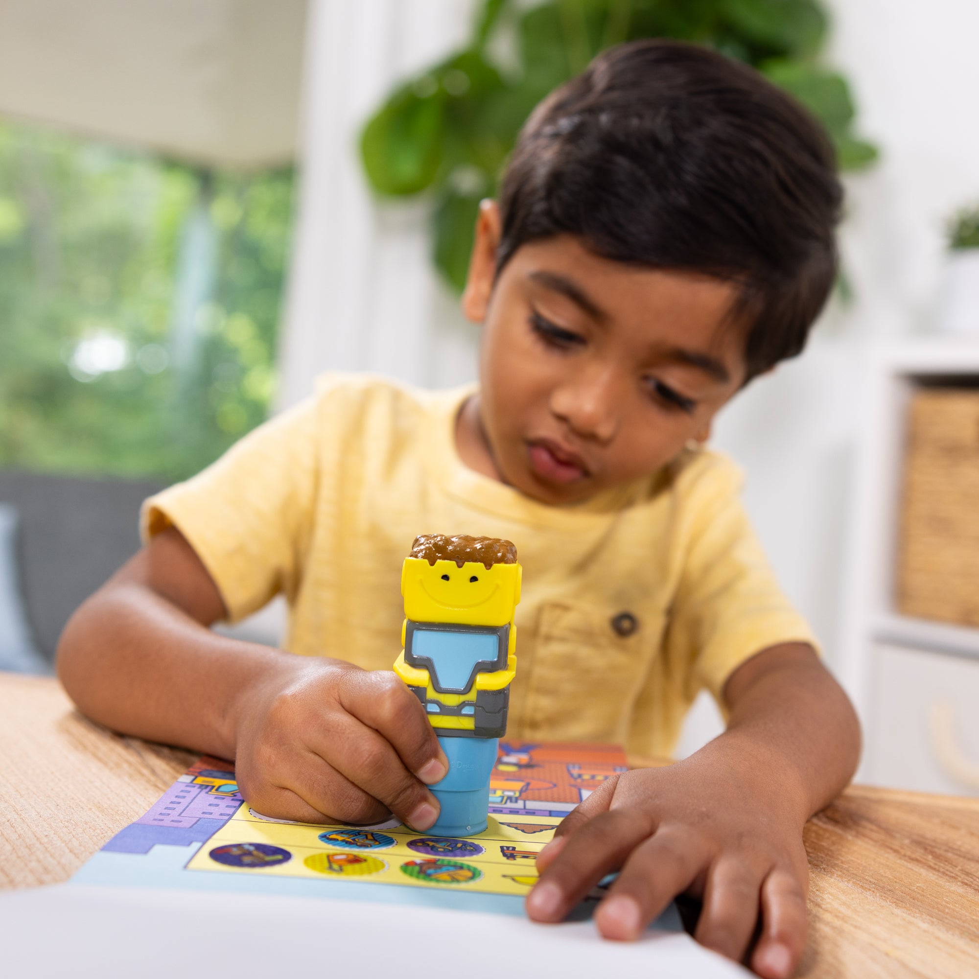 Melissa & Doug Sticker Wow Bulldozer Bundle: Activity Pad & Sticker Stamper + Mini Activity Pad and 200 Refill Stickers