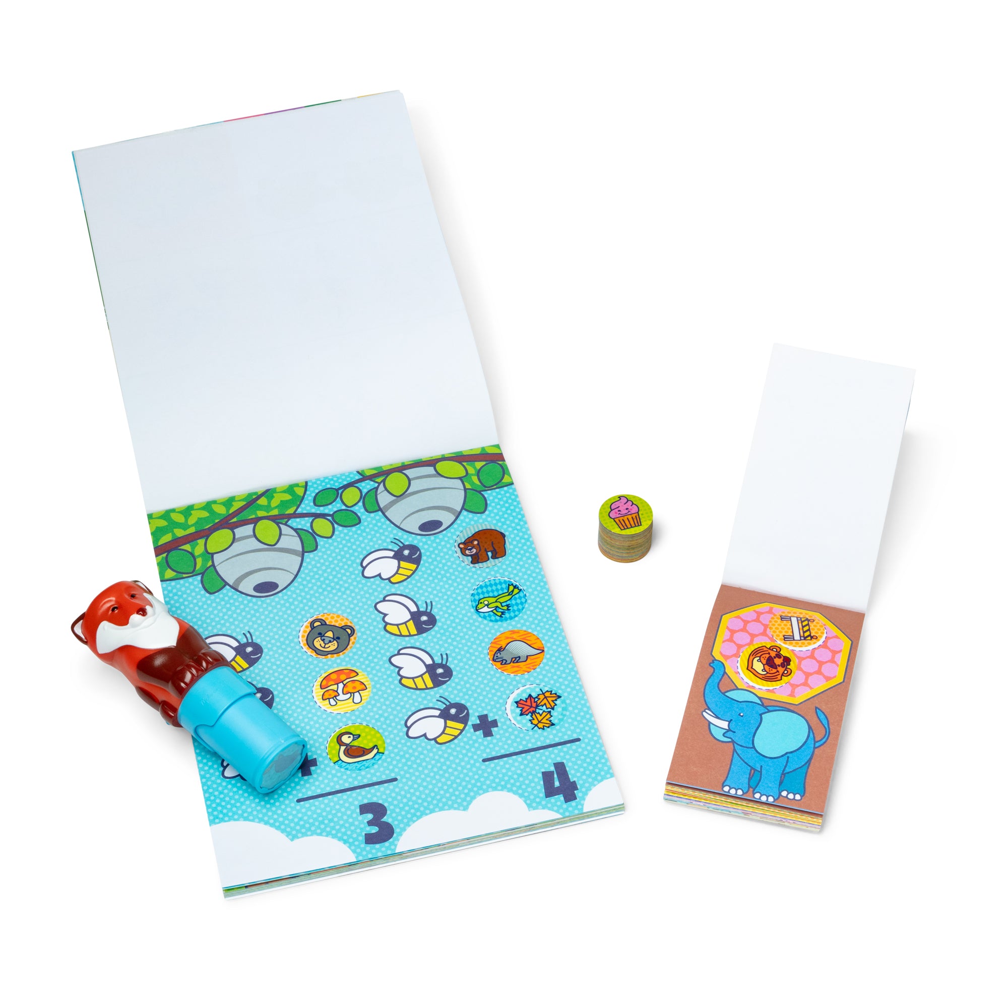 Melissa & Doug Sticker Wow Fox Bundle: Activity Pad & Sticker Stamper + Mini Activity Pad and 200 Refill Stickers