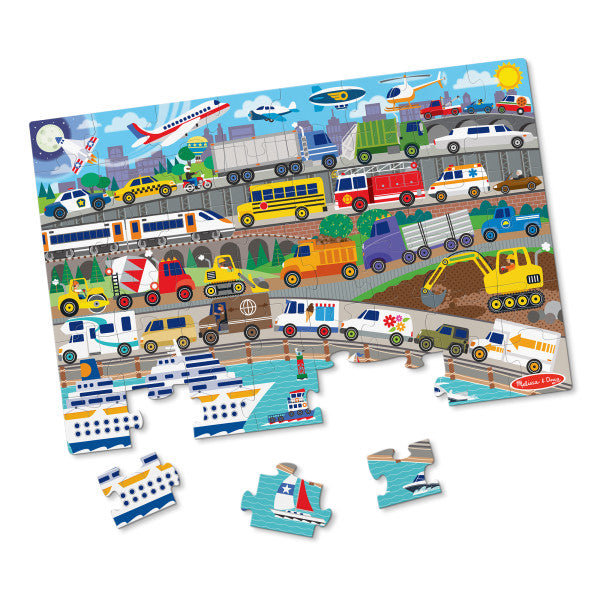Melissa & Doug Traffic Jam 24pc Floor Puzzle