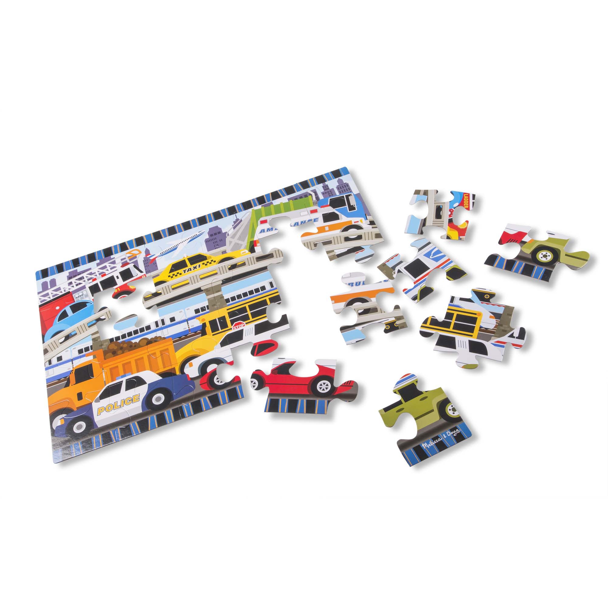 Melissa & Doug Traffic Jam Floor Puzzle - 24 Pieces