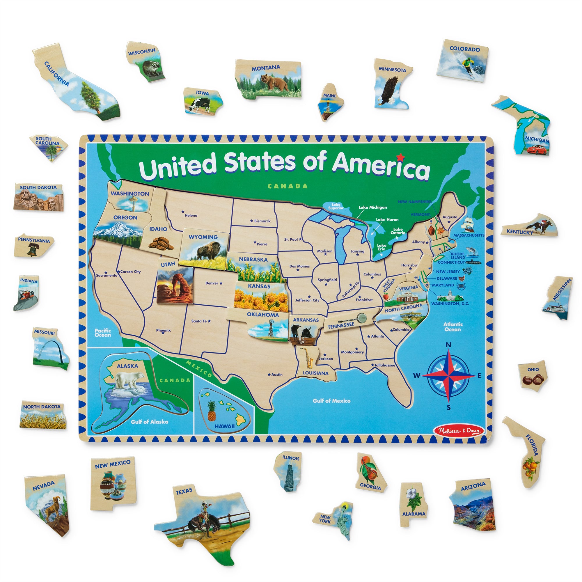 Melissa & Doug U.S.A. Map Wooden Puzzle - 45 Pieces
