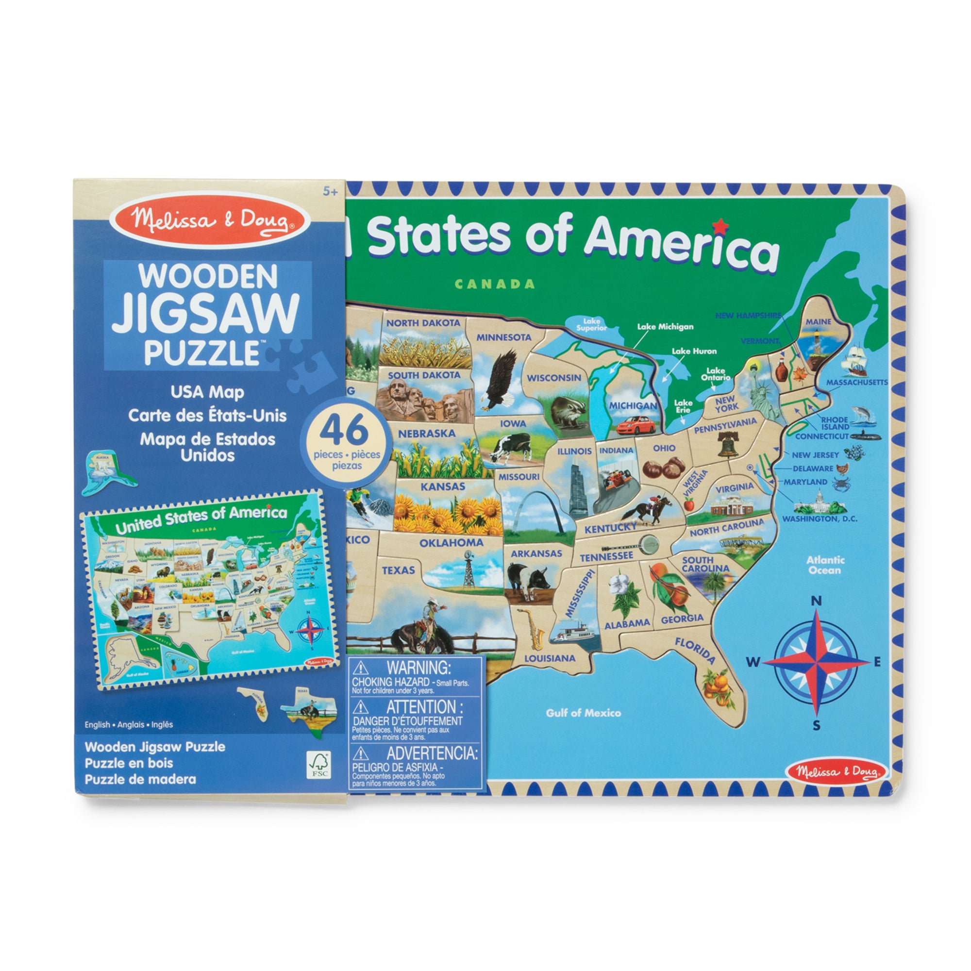 Melissa & Doug U.S.A. Map Wooden Puzzle - 45 Pieces
