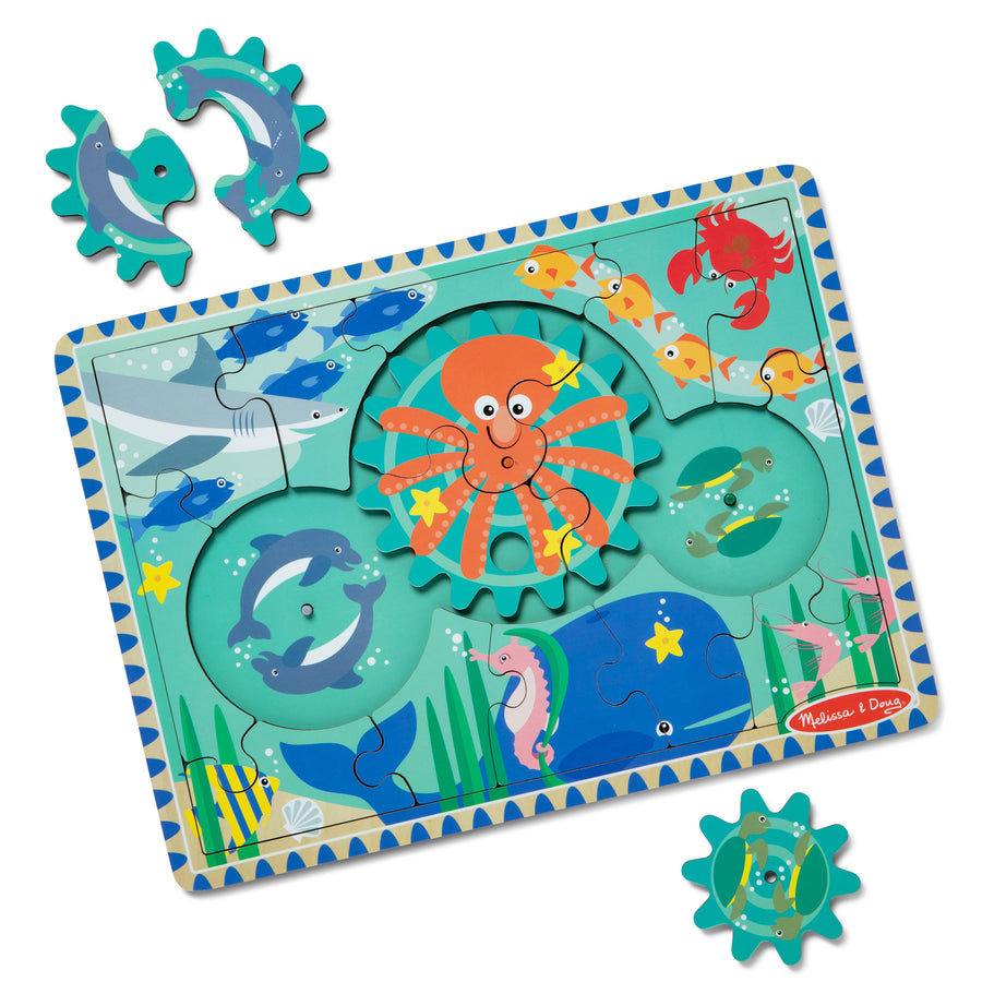 Melissa & Doug Underwater Wooden Gear Puzzle - 18 Pieces