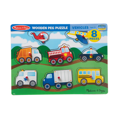 Melissa & Doug Vehicles Peg Puzzle - 8 Pieces