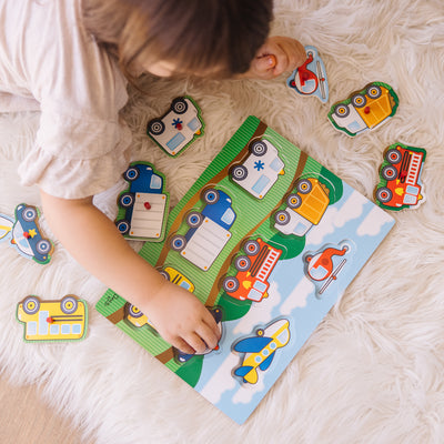 Melissa & Doug Vehicles Peg Puzzle - 8 Pieces