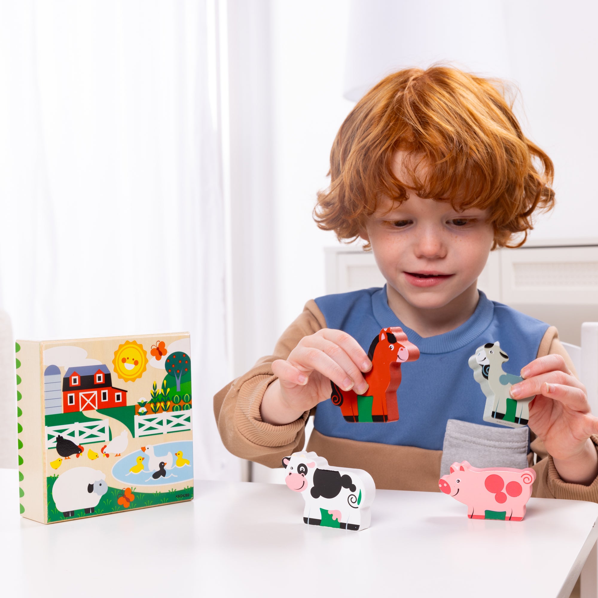 Melissa & Doug Wooden Animal Matching Farm