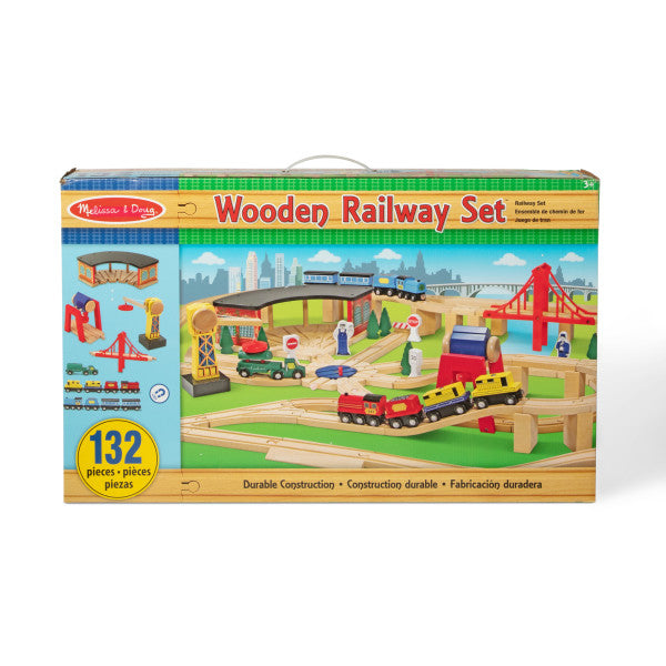 Melissa & Doug Wooden Railway Set