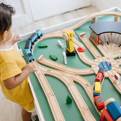 Melissa & Doug Wooden Railway Set