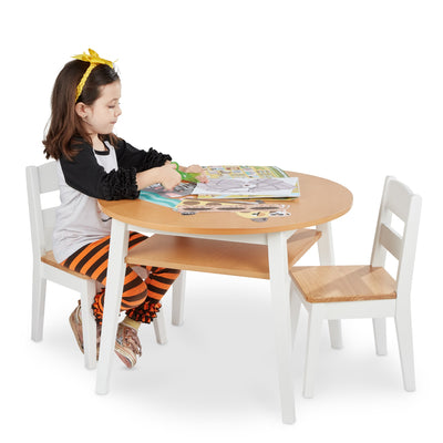 Melissa & Doug Wooden Round Table & Chairs Set